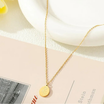 Rose Water Droplet Gold Pendant Necklace - Womens