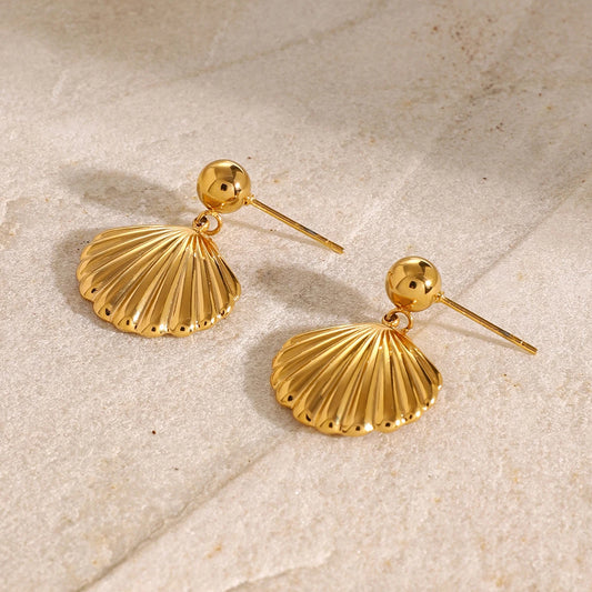 Bohemian Beach Shell Gold Earrings - Womens