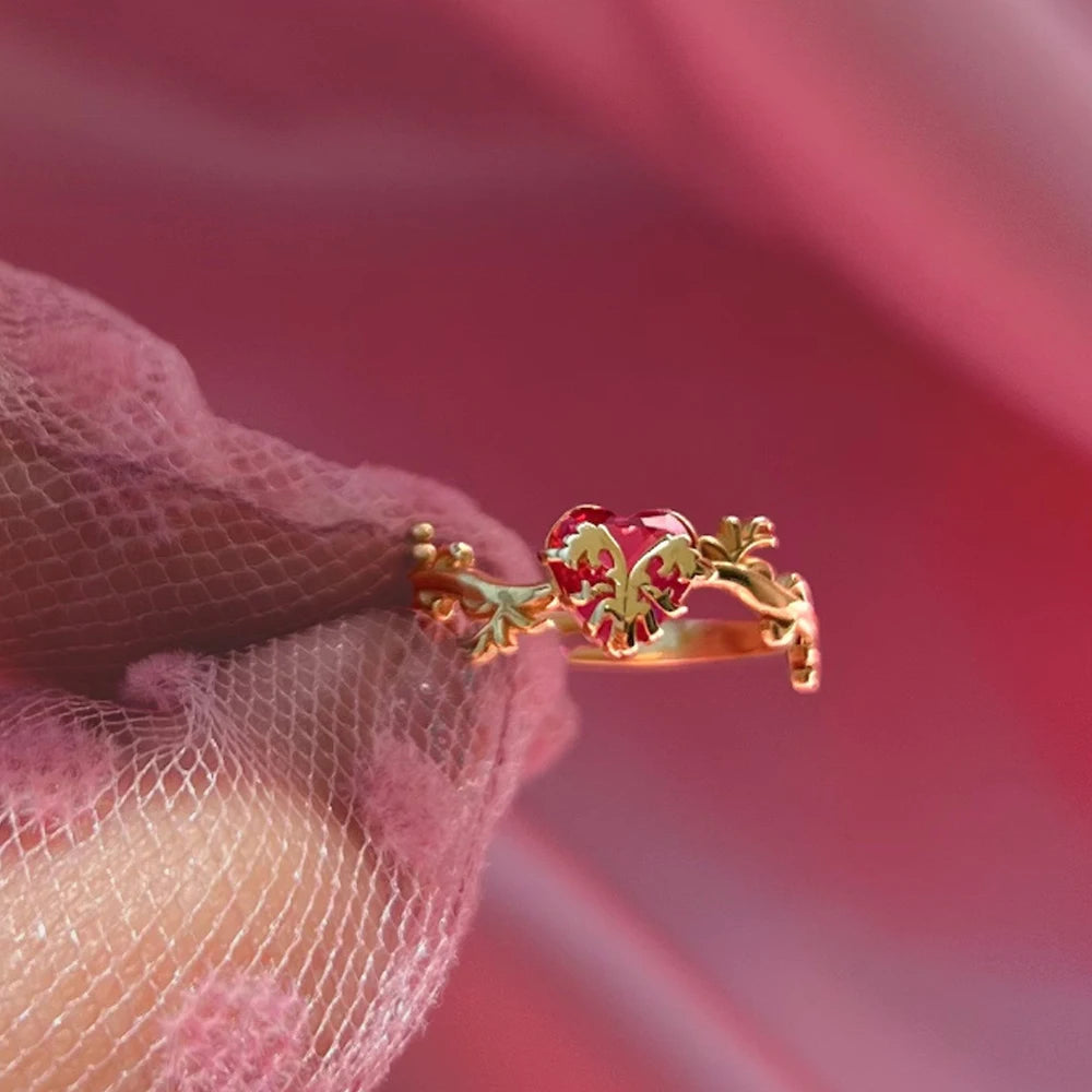 Eraklyon Winx Club Fairy Heart Ring - Gold & Silver - Womens