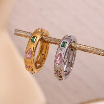 Boho Zircon Teardrop Sun Ring - Gold & Silver - Womens