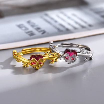 Eraklyon Winx Club Fairy Heart Ring - Gold & Silver - Womens